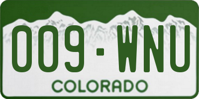 CO license plate 009WNU