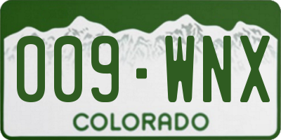 CO license plate 009WNX