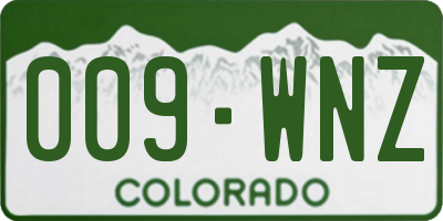 CO license plate 009WNZ