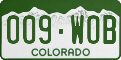 CO license plate 009WOB
