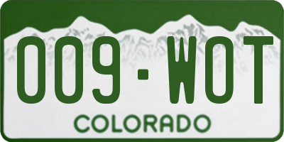 CO license plate 009WOT
