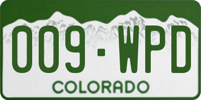 CO license plate 009WPD