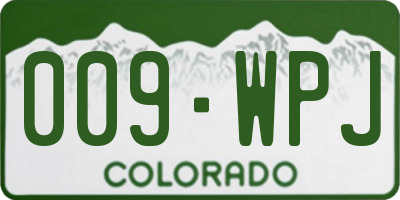 CO license plate 009WPJ