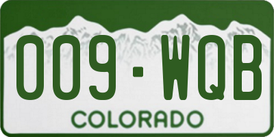 CO license plate 009WQB