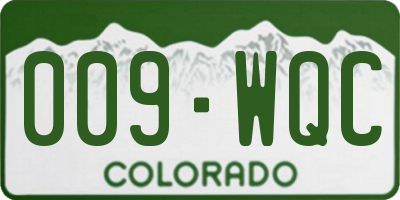 CO license plate 009WQC