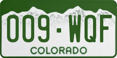 CO license plate 009WQF