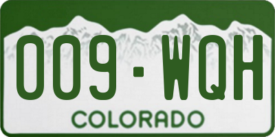 CO license plate 009WQH