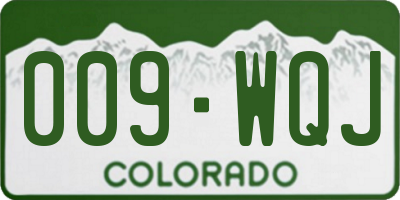 CO license plate 009WQJ
