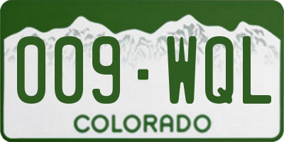 CO license plate 009WQL