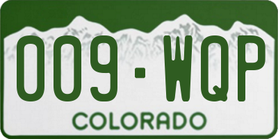 CO license plate 009WQP