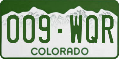 CO license plate 009WQR