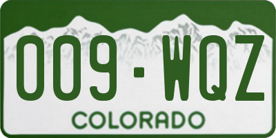 CO license plate 009WQZ