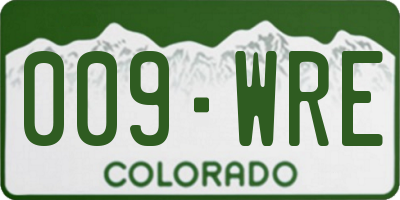 CO license plate 009WRE
