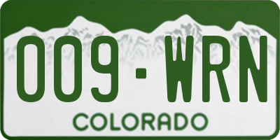 CO license plate 009WRN