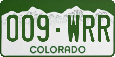 CO license plate 009WRR