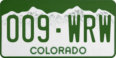 CO license plate 009WRW