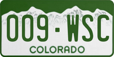 CO license plate 009WSC