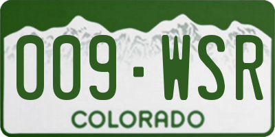 CO license plate 009WSR