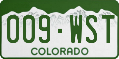 CO license plate 009WST