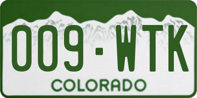 CO license plate 009WTK