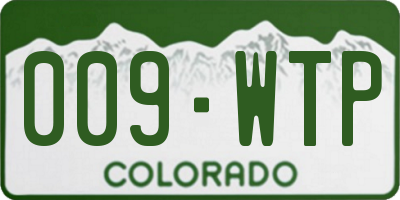 CO license plate 009WTP