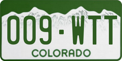 CO license plate 009WTT