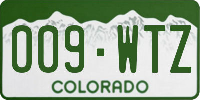 CO license plate 009WTZ