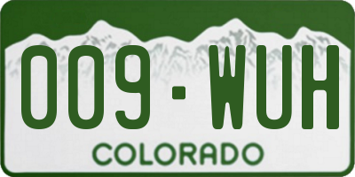 CO license plate 009WUH