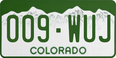 CO license plate 009WUJ