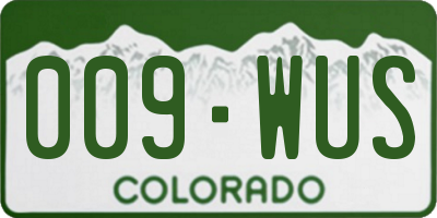 CO license plate 009WUS