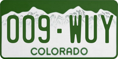 CO license plate 009WUY