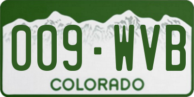 CO license plate 009WVB