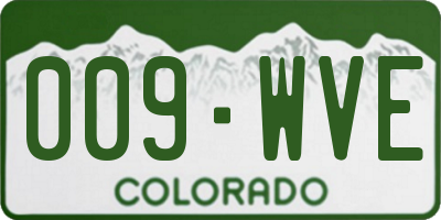 CO license plate 009WVE