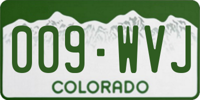 CO license plate 009WVJ