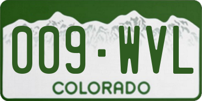 CO license plate 009WVL