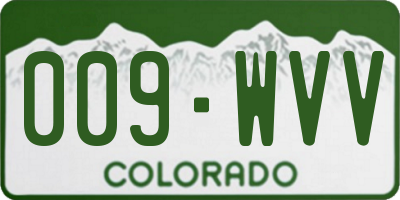 CO license plate 009WVV