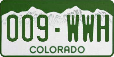 CO license plate 009WWH