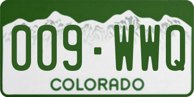 CO license plate 009WWQ