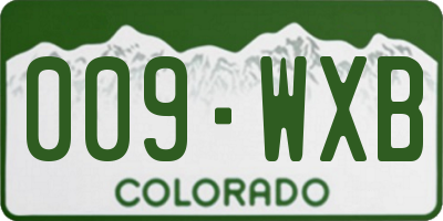 CO license plate 009WXB