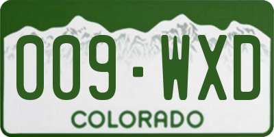 CO license plate 009WXD