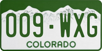 CO license plate 009WXG