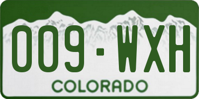 CO license plate 009WXH