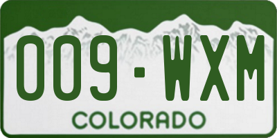 CO license plate 009WXM