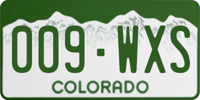 CO license plate 009WXS