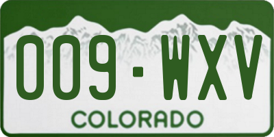 CO license plate 009WXV
