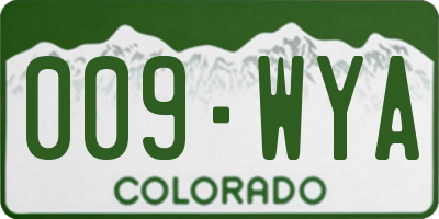 CO license plate 009WYA