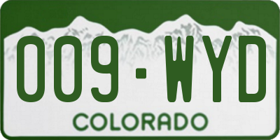 CO license plate 009WYD