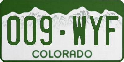 CO license plate 009WYF