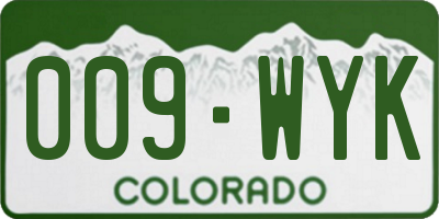 CO license plate 009WYK