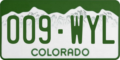 CO license plate 009WYL